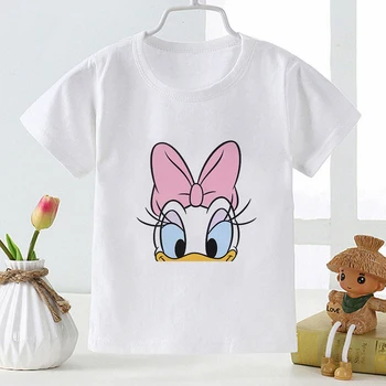 Harajuku Mickey Mouse Znak Daisy Cartoon Dievča Oblečenie, detské T-shirt Letné Baby Topy Animácie Wild Deti Oblečenie