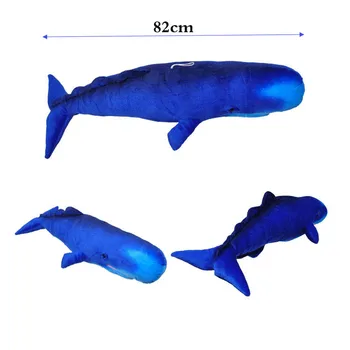 Plyšové & plyšová Spermií Veľryba Morských Simulácie Zvieracích Baby Deti Hračky pre Deti Vianočný Darček k Narodeninám Veľká Veľkosť 82 cm Modrá