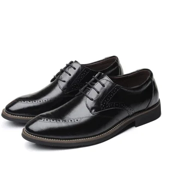 QFFAZ Mužov Šaty Topánky Mužov Formálne Topánky Kožené Luxusné Módne Svadobné Topánky Mužov Business Bežné Oxford Topánky