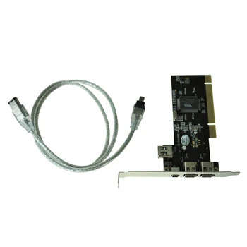 PCI FireWire IEEE 1394 3 + 1 Port Karta + 4/6 Pin Kábel