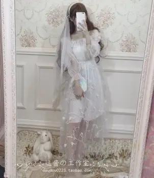 Princezná lolita šaty, sexy troch-dimenzionální kvet oka kawaii šaty rameno viktoriánskej šaty gothic lolita op loli cosplay