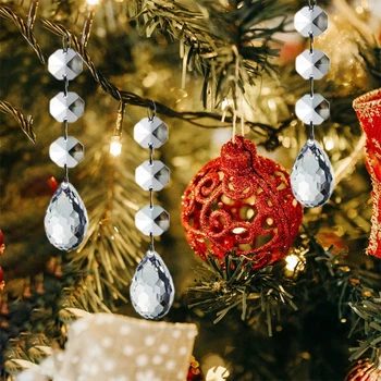 30PCS priehľadný Akrylový Visieť kvapkovitý Crystal Vianočný Stromček Length10cm Ornament Drop Loptu Strom Dekorácie Domova
