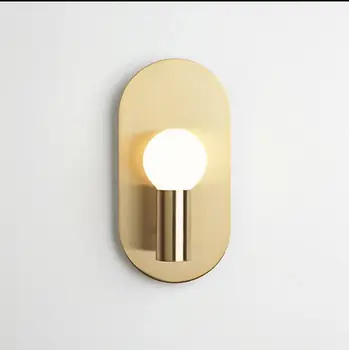 Nordic medi nástenné svietidlo obývacia izba, TV joj, stena spálne nočná chodba zrkadlo predné jednoduché moderné mosadz nástenné svietidlo