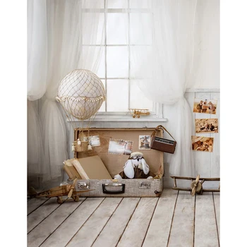 Vnútorné biely záves na okno, drevené podlahy, vinylové handričkou fotografie pozadia pre svadobné novorodenca photo studio portrét zázemia