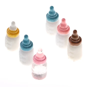 DIY Náhodné Farba 1:12 rozsahu Roztomilý Fľaša Simulácia Mini Mlieko Fľaše domček pre bábiky Miniatúrne Príslušenstvo Živice Remesiel 3KS