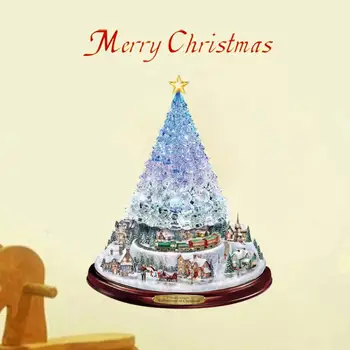 Vianočné Dekorácie pre Domov Vianoce Okno Nálepky Rotujúce Plastiku Krištáľové Ozdoby na Vianočný Stromček pegatinas paredes
