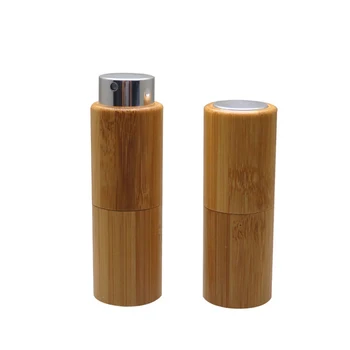 100ks 10 ml Prázdne Rotačné Sklo Parfum Spray Fľaša s Bambusom Rúry Shell Prenosné Resuable Kozmetický Tekutý Postrekovač Rozprašovač