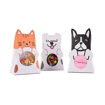 AVEBIEN 50pcs Kreslených Mačka Candy Box Kreatívne Svadobné Dekorácie, Svadobné Zdvorilosti a Darčekovej krabičke, Narodeniny, Party Dekorácie deti
