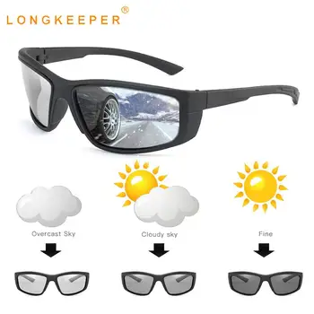 LongKeeper Polarizované Photochromic slnečné Okuliare Mužov Klasické Jazdy Chameleon Okuliare Okuliare UV400 Anti-Glare Lentes Sol Hombre