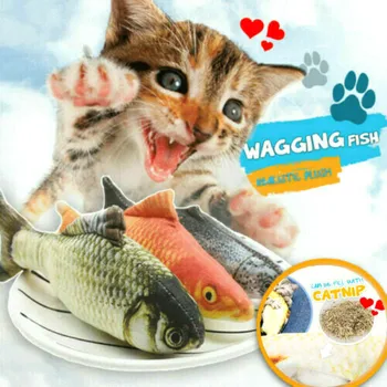 Mäkké Plyšové zvieratko 3D Ryby Tvar Cat Hračka Interaktívna Darčeky Ryby Catnip Hračky Plyšové Vankúš Bábika Simulácia Ryby Hrať Hračka Pre Zvieratko