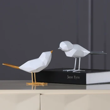 Jednoduchý Chvost Zlato, Striebro Geometrie Origami Sparrow Vták Živice Nábytok Mäkké Dekorácie, Domáce Dekorácie Doplnky, Moderný