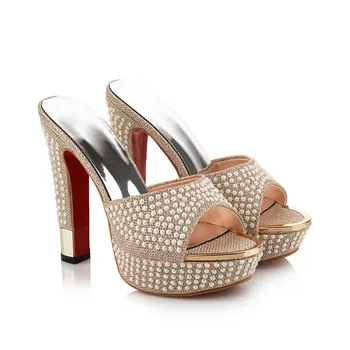 Smeeroon 2020 nový štýl ženy sandále típat prst elegant pearl svadobné topánky pohodlné platformu kliny topánky veľká veľkosť 33-42