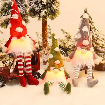 2020 vianočné ozdoby, Vianočné Anonymný Gnome LED Svetlo Vianočný Strom Visí Ozdoby Home Party Dekor festival Dekor