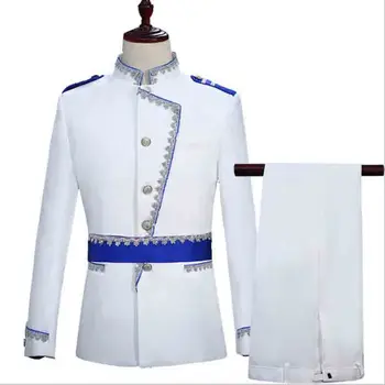 Pánske Oblek Biele Viktoriánskej Stredovekých Historických Kráľovský Dvor Princ Šaty Úradník Jednotné Cosplay Kostým Pre Mužov Plus Veľkosť XXL