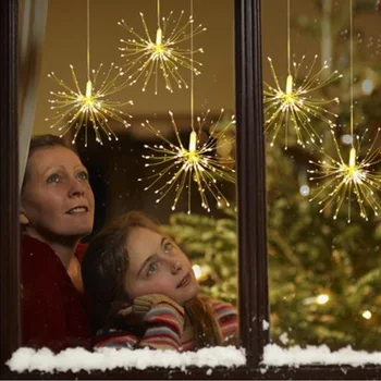 Festival Visí Starburst String Svetlá 100-200 Led DIY ohňostroj Medi Víla Garland vianočné osvetlenie vonkajšie Ligotať Svetlo