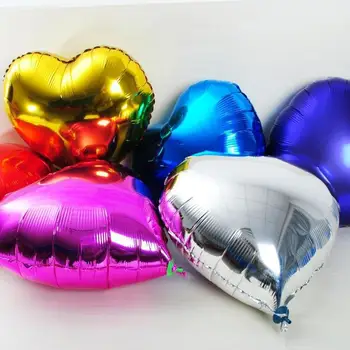 5 ks / Lot 10-palcový tvare Srdca Fóliový Balón Hračky Veľkoobchod Svadby, Narodeniny, Party 2017 Vianoce, Nový Rok Dekorácie