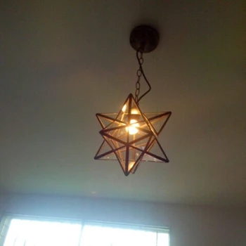 Loft Vintage Prívesok Svetlo Lampy Shooting Star Tiffany Skla pre Uličkou Chodbu, Verandu Shop Dekorácie svietidlo Hanglamp