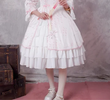 Čínsky štýl, roztomilý dievča gotické šaty Škole štýl vintage sladké tlač Victoria čipky lolita bowknot princezná lolita op cos