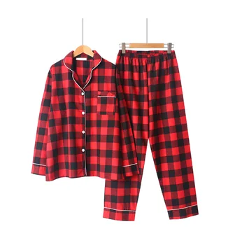 Jeseň Bavlna Koberčeky Dlhým rukávom Milovníkov Pyžamo Mužov a Žien Voľné Plus Veľkosť Pijama Mujer Plnej Dĺžke kórejský Obleky, Pyžamá