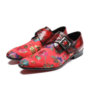 2019 Noví ľudia, Oxford Topánky Formálne kožené topánky ukázal prst Muž Šaty, Topánky, módne Výšivky Mužov, svadobné party topánky
