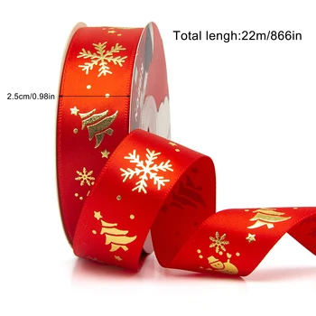 22M Polyesterové Pásky Samoopaľovacie Páse s nástrojmi Vytlačené Vianočné Páse s nástrojmi pre Vianočné Dekorácie DIY Šitie Textílie
