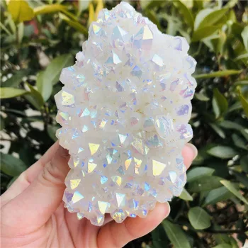 Veľkoobchod Biely Anjel Aura Quartz Bod Elektrolyticky Pokrývajú Crystal Klastra