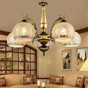 Európsky štýl obývacia izba Bronzový luster sviečka, lampa moderného jedáleň lampa spálňa lampa dvojité luster ZM1121