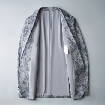 Oblek jacketMens Móda Jar Kvalitné Luxusné vytlačené Sako Svadbu, Ples Spevákov, Blejzre Kostým