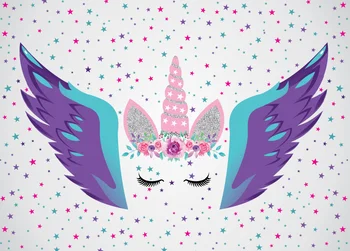 7x5FT Svetlo Ružové Steny Jednorožec Krídla Maska na Hlavu Vlastné Foto Pozadie Pozadie Vinyl 220 cm x 150 cm
