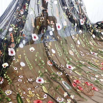 Jeden kus Tkaniny Klasické Oka Kvet Vyšívané Čipky Textílie DIY Materiál Šírka 120 cm 1yard