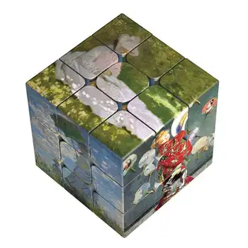 Zákazku Claude Monet Magic Cube 3x3x3 UV Tlač Zbierku Deti Rybník lily Umenie hračky Puzzle Magico Vzdelávacích Hračiek, Zábavy diera
