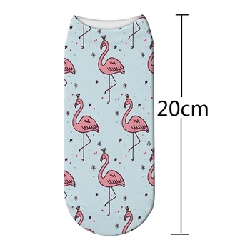 3D Tlač Flamingo Unisex Ponožky Kawaii Členok Legrační Karikatúra Ponožky Chaussette Ženy Calcetines Mujer Roztomilý Umenie Sox