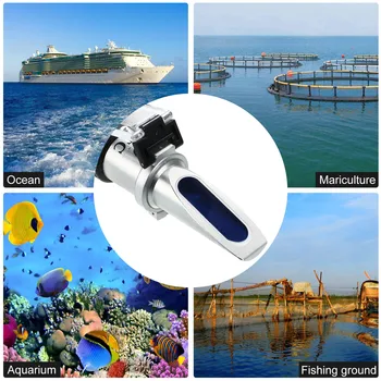 Refraktometer Ručný Morskej Vody Hustomery Optické Salinity Tester Dual Mierka: 0-100‰ & 1.000-1.070 Mernou