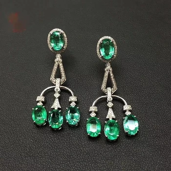 ženy náušnice zelená gem stud náušnice atraktívne smaragdové náušnice 925 silver šperky skutočný prírodný klenot certifikované svetlo luxus