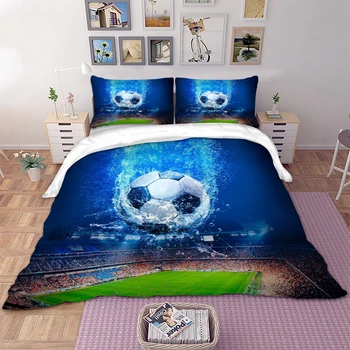 3D olejomaľba Ice & Oheň Futbal posteľná bielizeň Nastaviť Čierne Pozadie Perinu pre chlapcov majstrovstvá Sveta Tanca Futbalový Chlapci posteľná bielizeň List