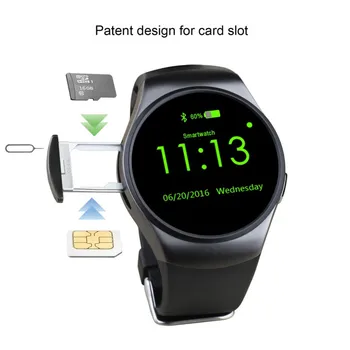 Tepová frekvencia Kompatibilný Podpora SIM TF Karty celého Displeja Smartwatch Nový Štýlový Bluetooth Smart Hodinky