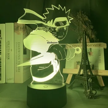 Uchiha Darček Nočné Svetlo Anime Naruto Uzumaki 3D USB Lampa Led Tím 7 Sasuke Kakashi Deti Spálňa Nočného Itachi Vianočný Darček