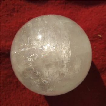 Veľký 7-8 cm prírodný drahokam bieleho kalcitu island spar sfére duchovnej meditácie fengshui crystal ball uzdravenie drahokam