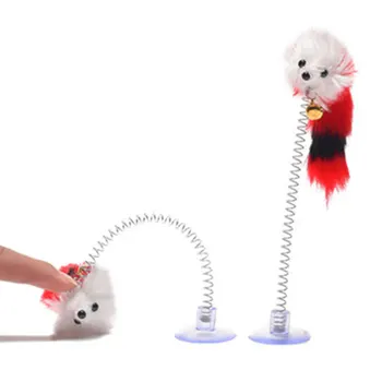 Pet Myši Hračky, Elastické False Myši Hračky Zvieratko, Interaktívne Scratcher Jar Myší Teaser Náhodné Farby