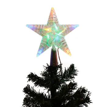 Vianočné Závesné LED Svietidlá Treetop Prívesok Plastové Star Nočné Svetlo Festival Xmas Party Dekor Farebné Svetlo Rekvizity Pre Deti Darček