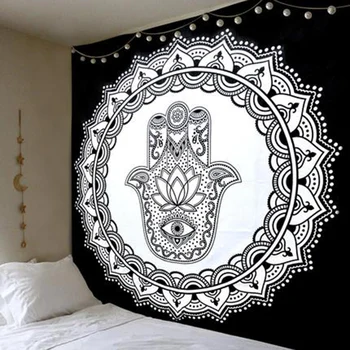 Bohemia Mandala Polyester 150x150cm Námestie Gobelín Stene Visí Koberec Hodiť Yoga Mat Pre Domáce Spálne Dekorácie`
