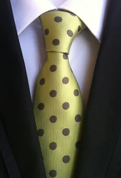 TOP módne kravatu 8cm formálne kravata olivového s kávou bodky Svadobné Väzby