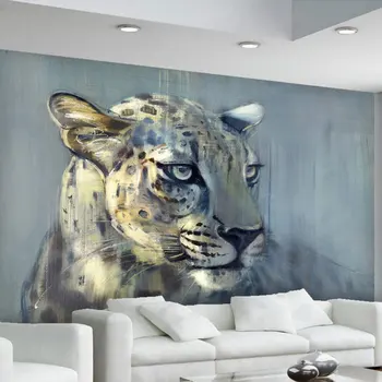 Vlastné foto tapety, maľby obývacia izba gauč spálňa backsplash dekor 3d Prekladané Zvieratá leopard stenu papier