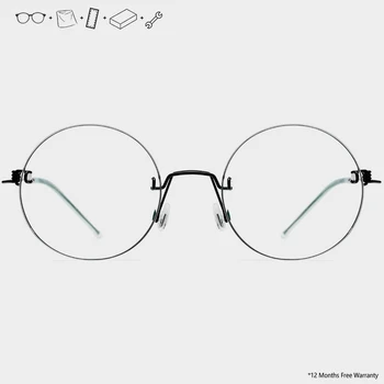 Screwless titánové okuliare bez obrúčok ženy kolo acetát transparentné okuliare dizajnér značky mužov značky okuliarov, rámov luxus