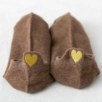 1 Páry Nové Srdce Ponožky Ženy Bavlnené Ponožky Členok Krátke Roztomilý Tlač Srdce Bežné Zábavné Ponožka Módne Ponožky