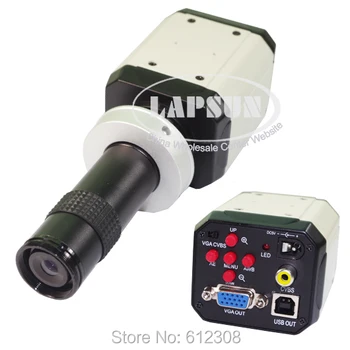 2.0 MP HD 3 v 1 pre Digitálne Priemysel 120X Mikroskopom Video Priemyselné zväčšovacie sklo VGA USB, AV TV Kamera + 50 mm C-mount Objektív pre PCB Lab