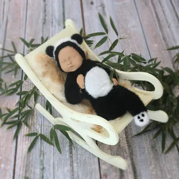 Novorodenca Panda Oblečenie, Pletené Baby Bear Nohy romper kapoty set Baby Panda dievča, chlapec Celkovo Sitter pre Fotografovanie rekvizity