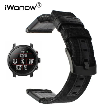Skutočné Nylon & Kožené Watchband Rýchle Uvoľnenie pre Xiao Huami Amazfit Straptos 2 / 2S Smart Hodinky Band Náramok na Zápästie