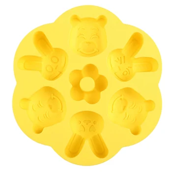 3D Silikónové Formy na Pečenie DIY Zajac Medveďa Výraz Plesne Čokoládový Fondant Cake Zdobenie Nástroj Teplotná Odolnosť