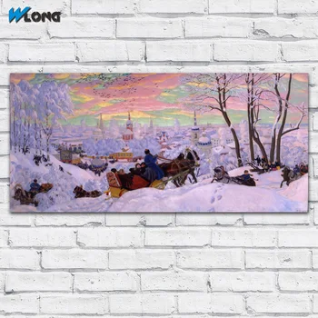 Veľké Veľkosti, olejomaľba Zimné Grafické umenie Boris Wall Art Plátno, Vytlačí Obrázky, Obývacia Izba A Spálňa Č Rámy WLONG
